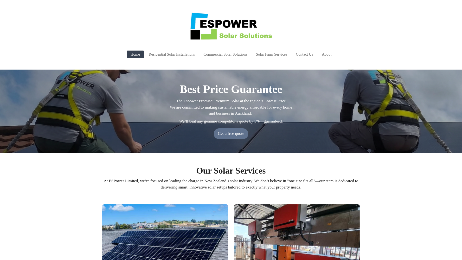 website screenshot of https://espower.nz