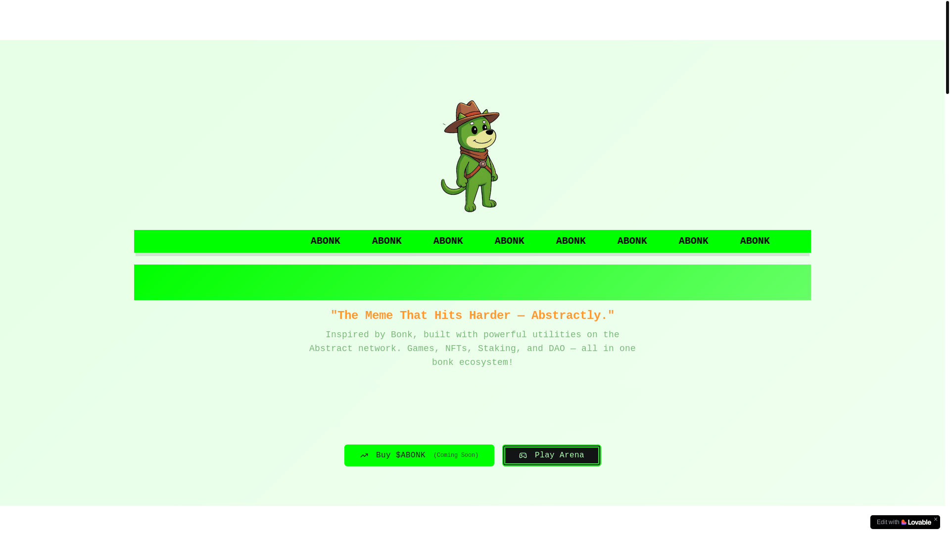website screenshot of https://abonk.xyz/