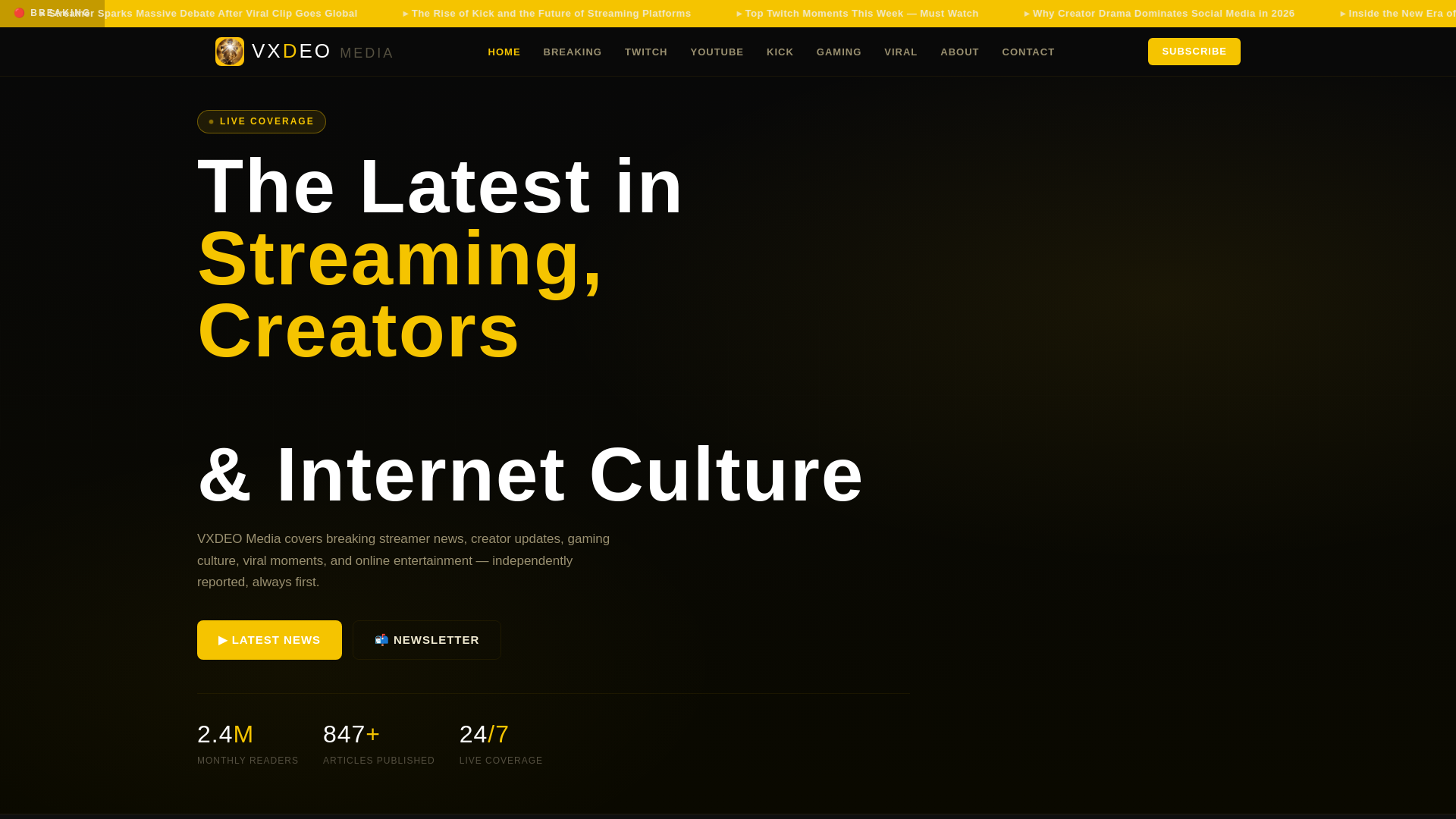 website screenshot of https://vxdeomedia.com/