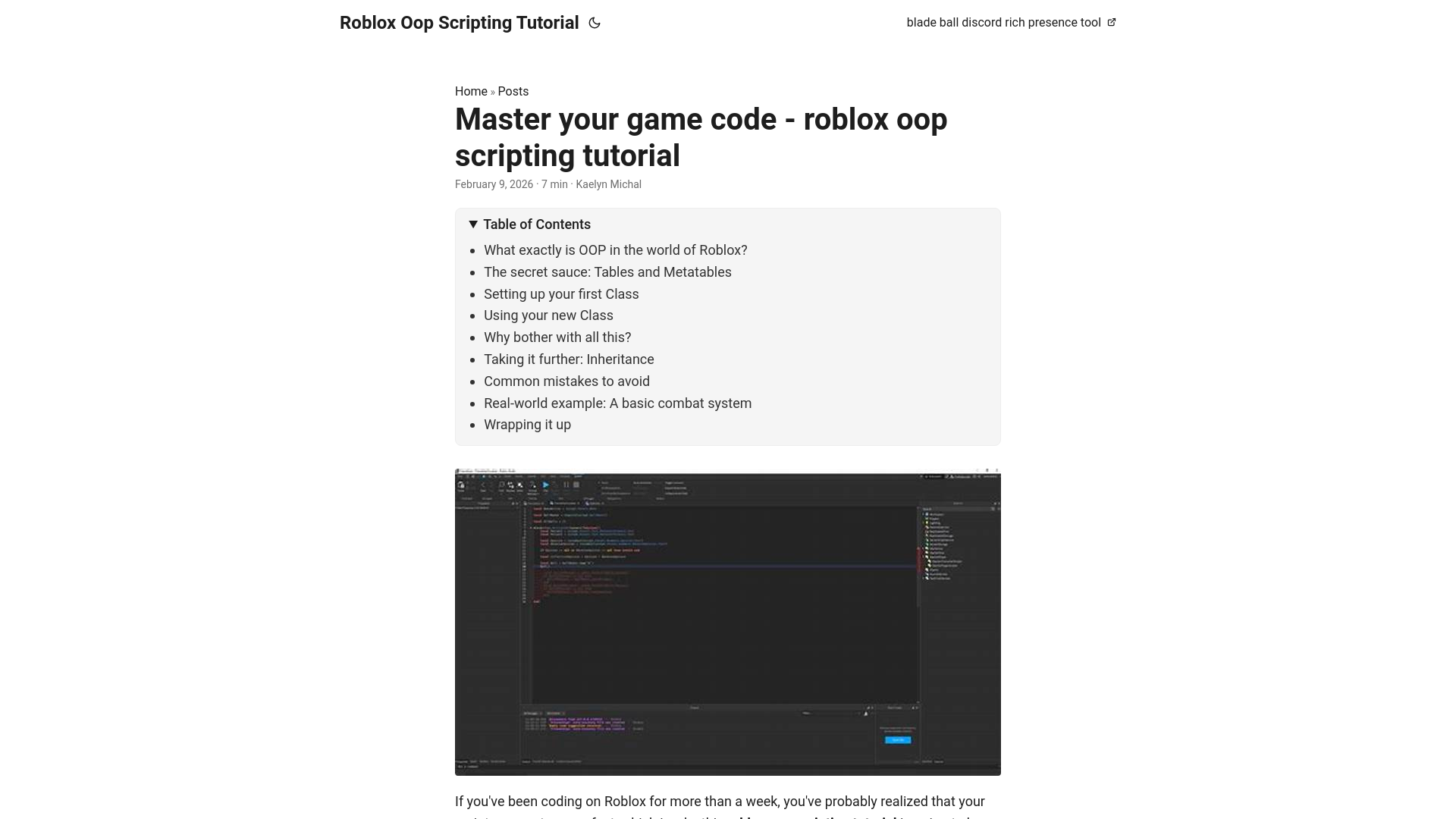 website screenshot of https://roblox-oop-scripting-tutorial.pages.dev/