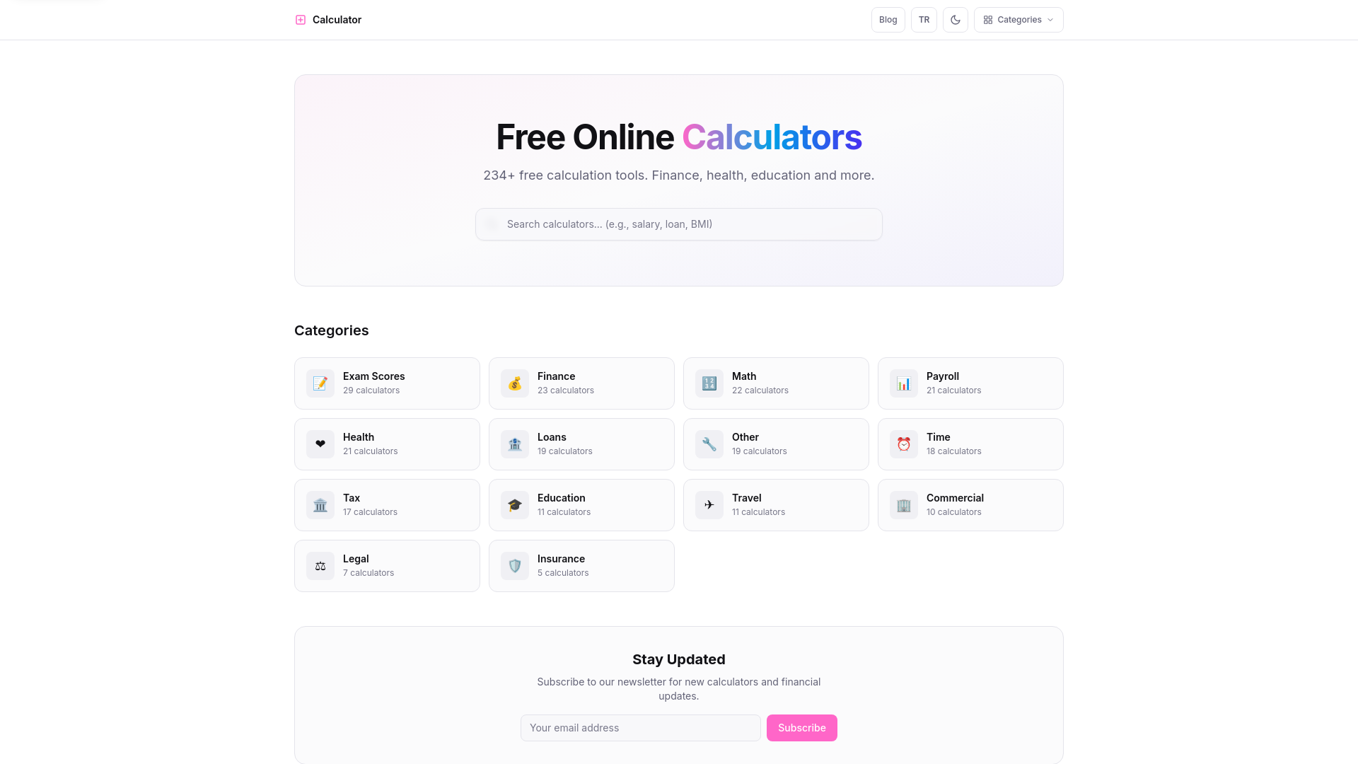 website screenshot of https://softween-calculators-en.pages.dev/