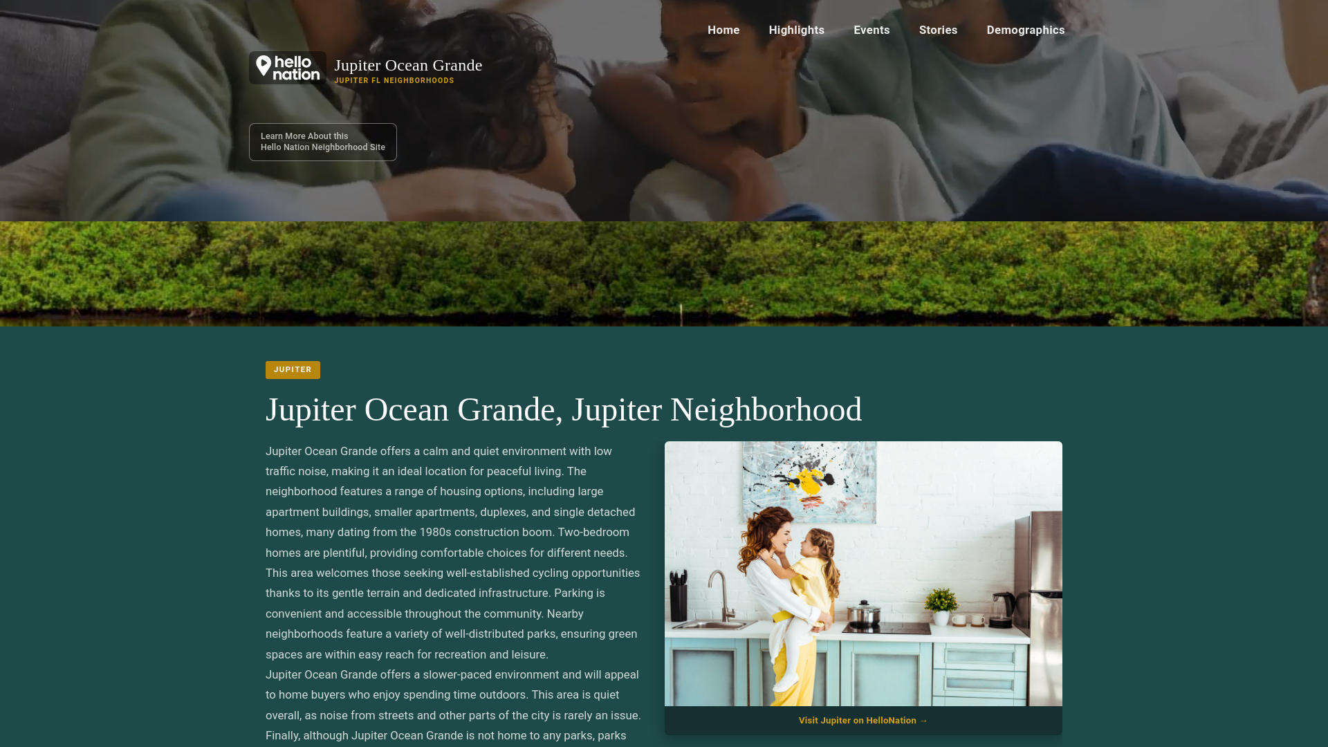 website screenshot of https://jupiteroceangrandejupiterneighborhood.org/