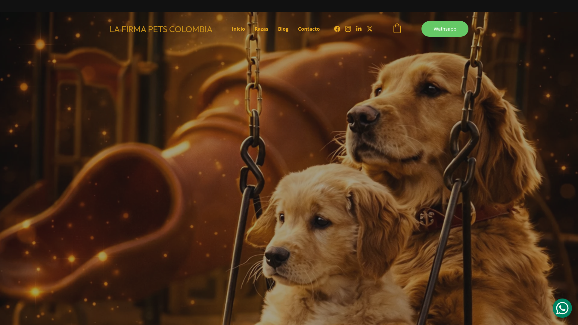 website screenshot of https://lafirmapetscolombia.com