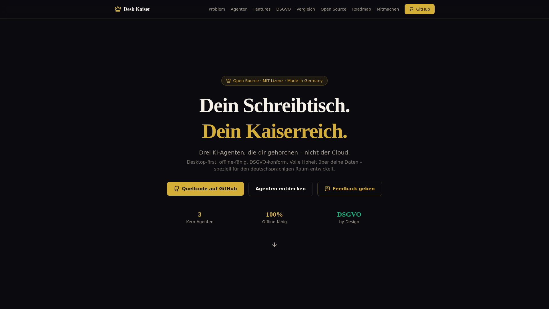 website screenshot of https://desk-kaiser.de