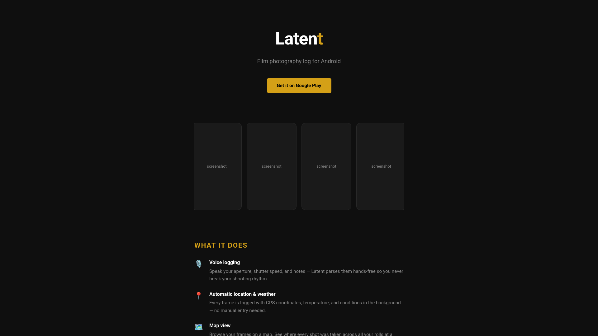 website screenshot of https://latent-film-site.pages.dev/