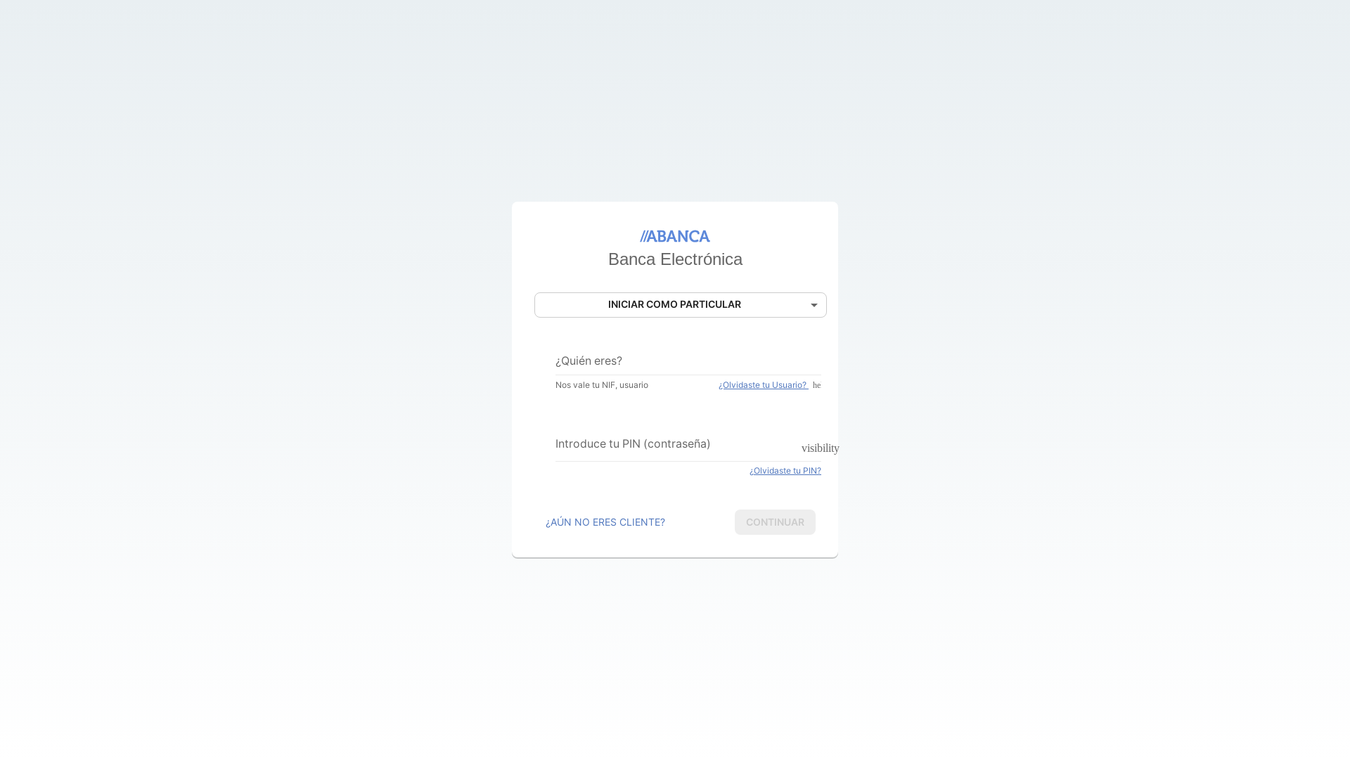 website screenshot of https://developers-accounts.abanca.com/es-ES/#/login/init