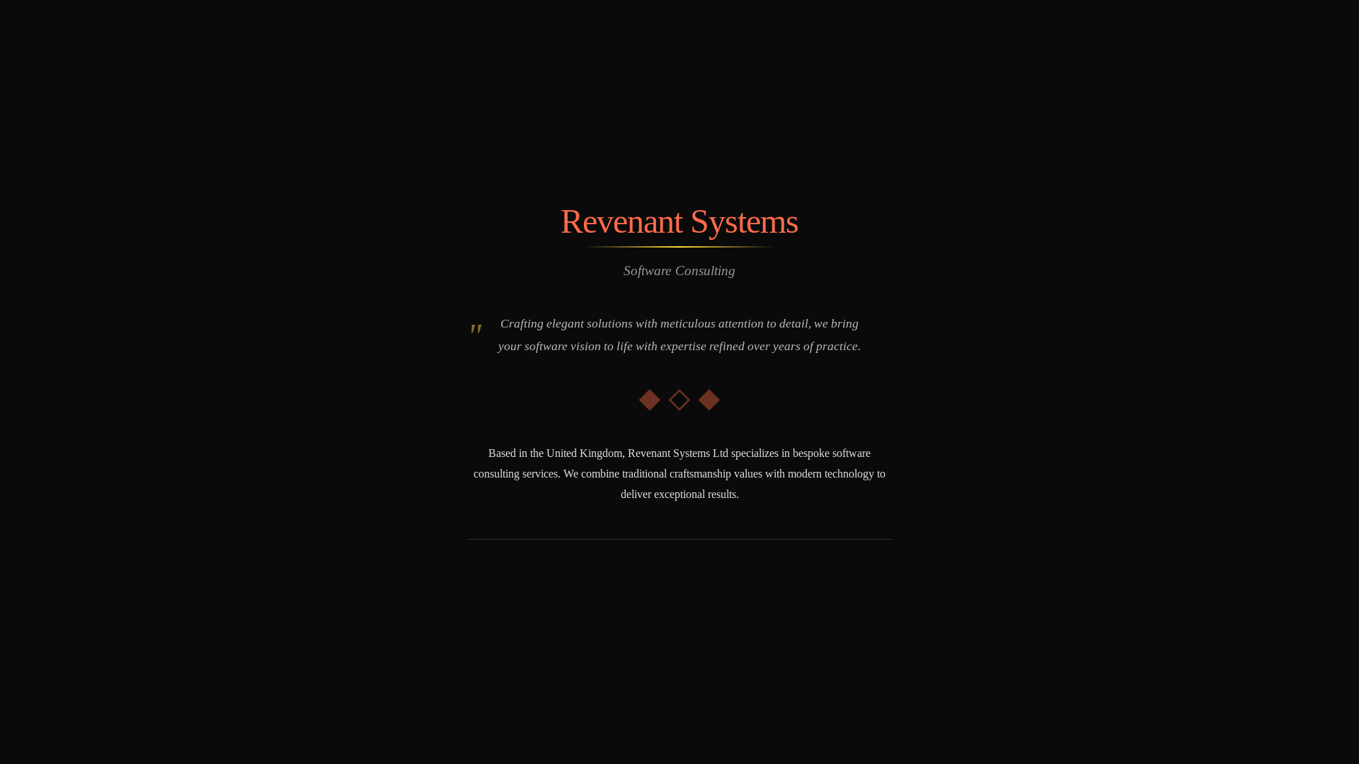 website screenshot of https://revenantsystems.co.uk/