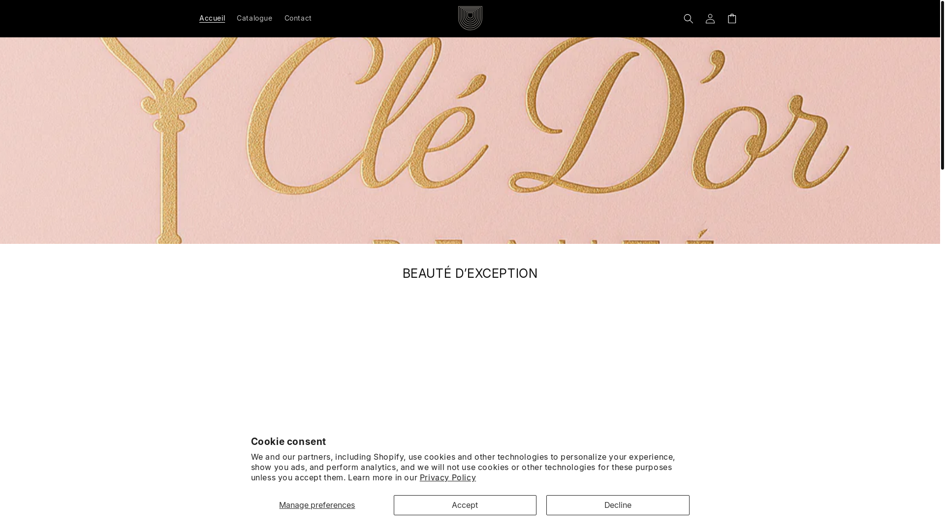 website screenshot of https://cledorbeaute.com/