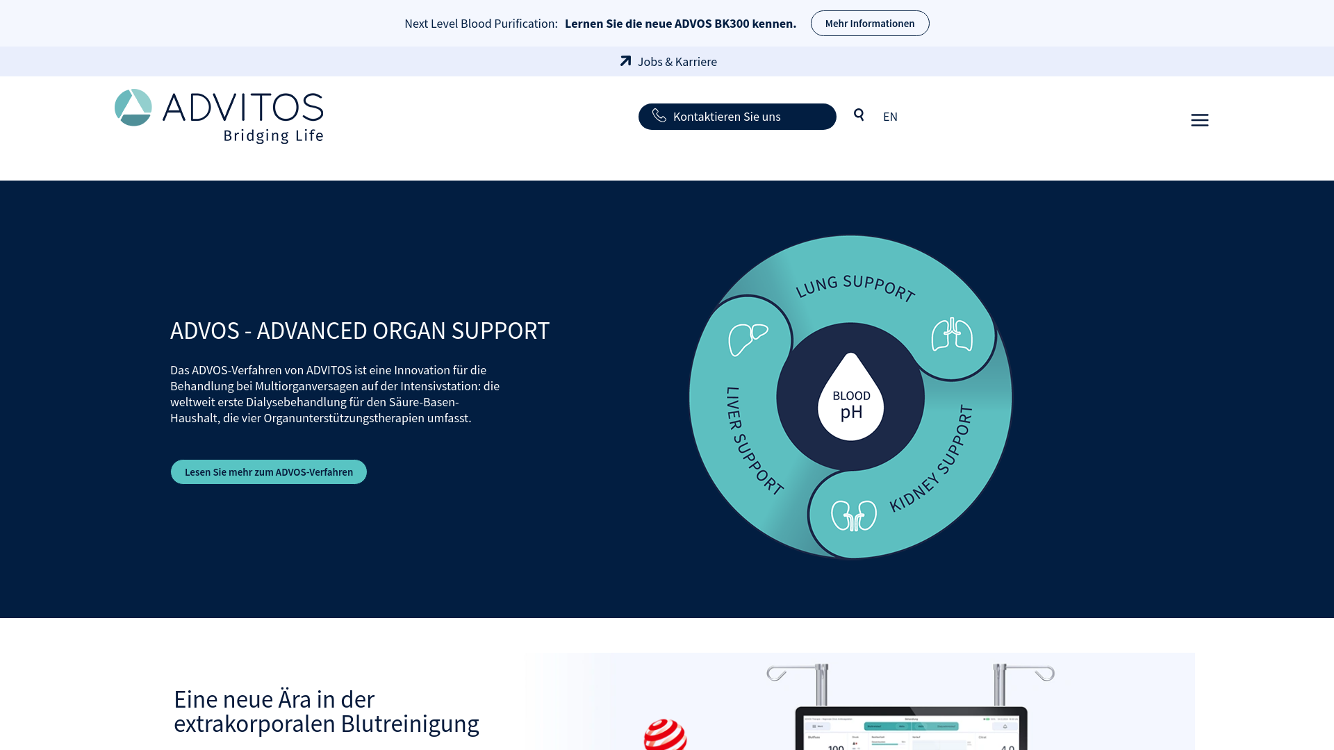 website screenshot of https://advitos-holding.ch