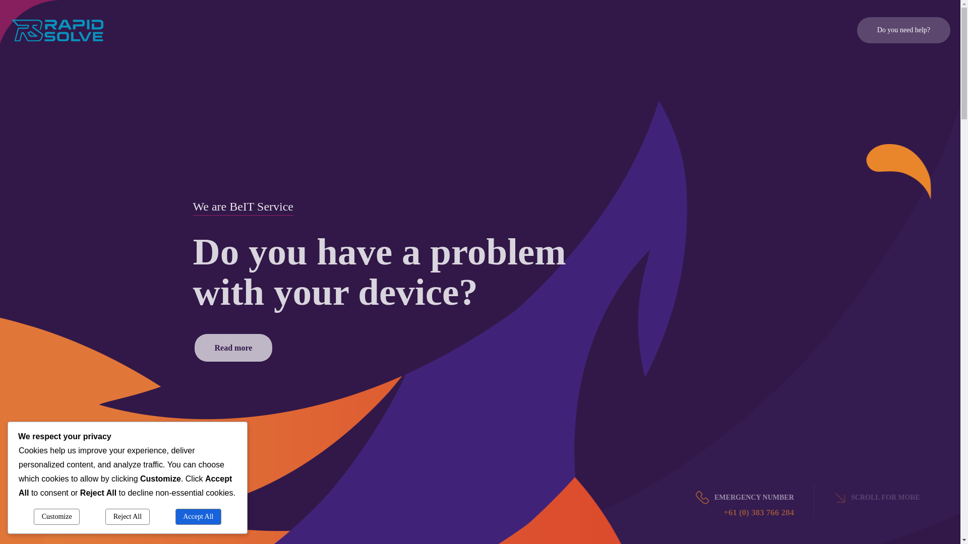 website screenshot of https://rapidsolveit.co.za/