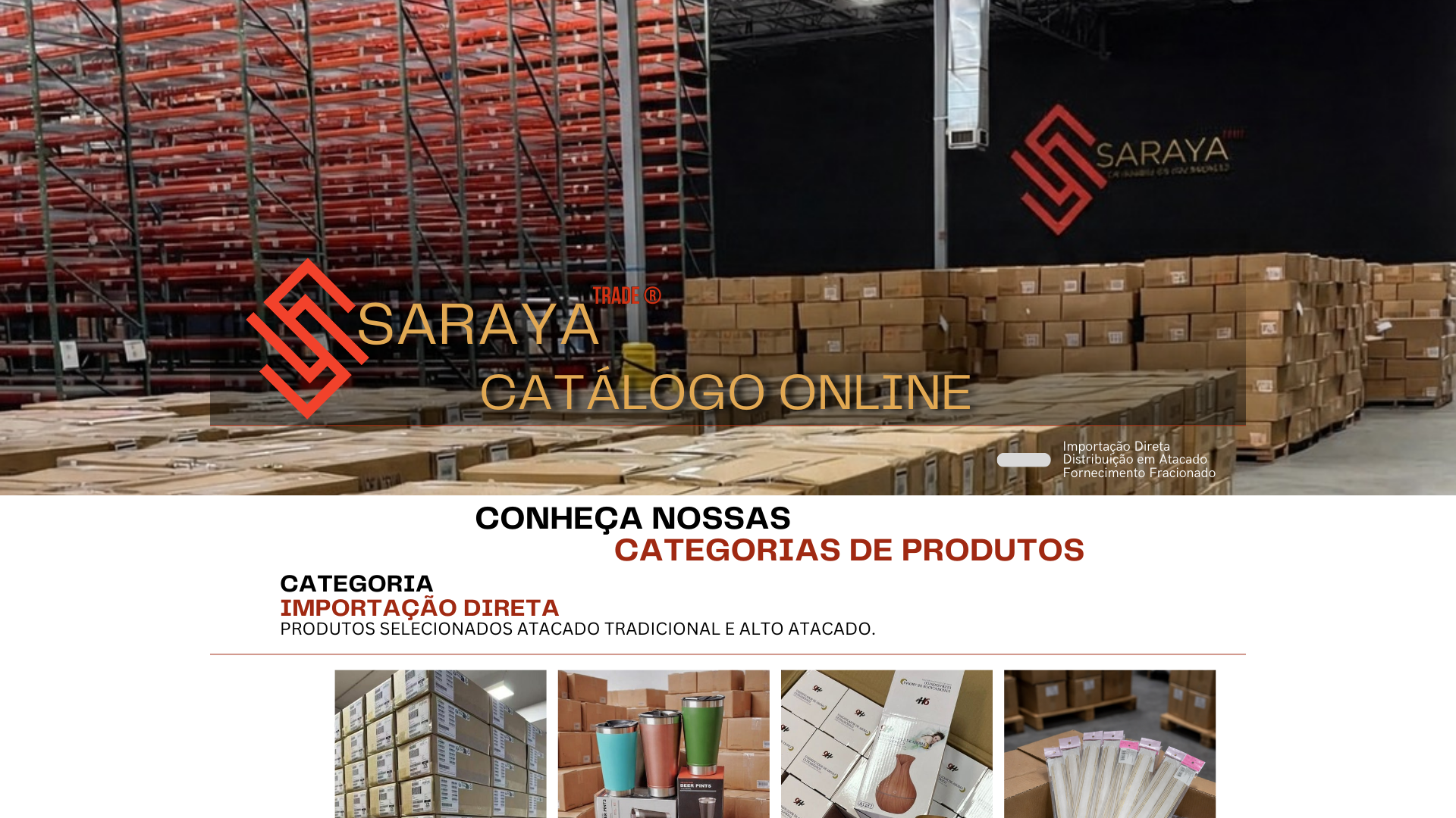 website screenshot of https://sarayatrade.com.br/