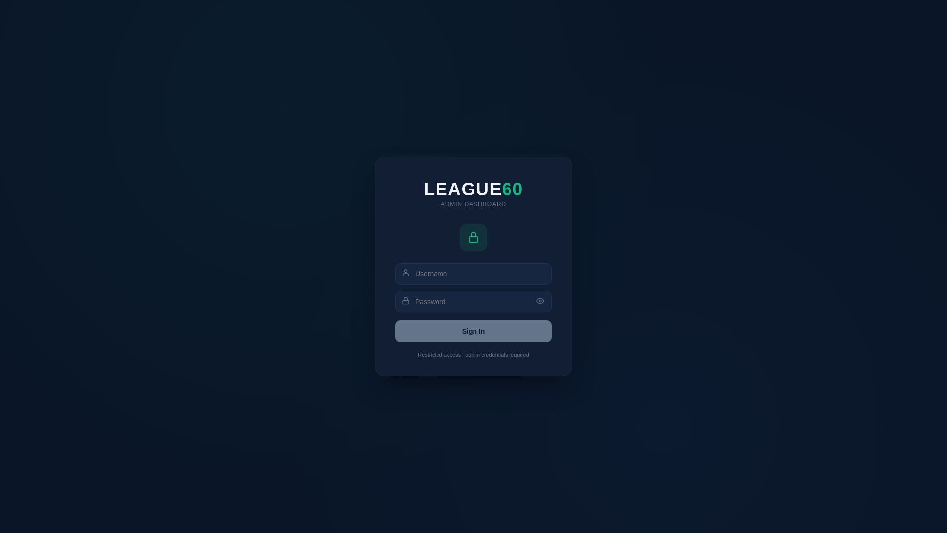 website screenshot of https://league60-admin.pages.dev/