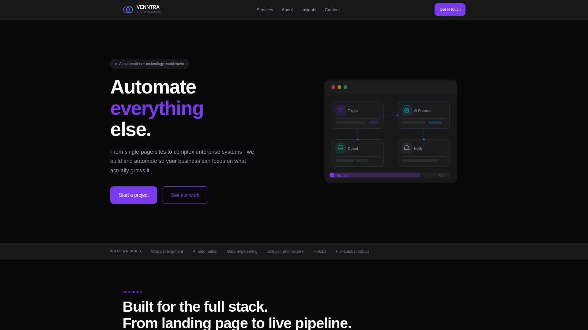 website screenshot of https://venntra.pages.dev/