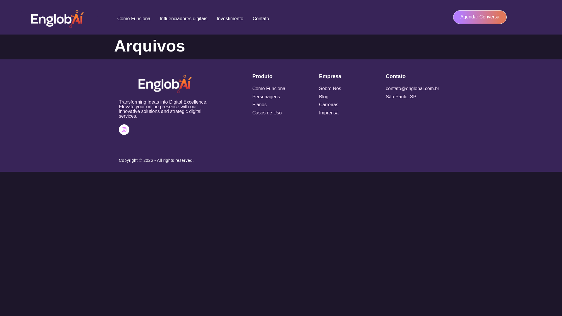 website screenshot of https://englobai.com.br/