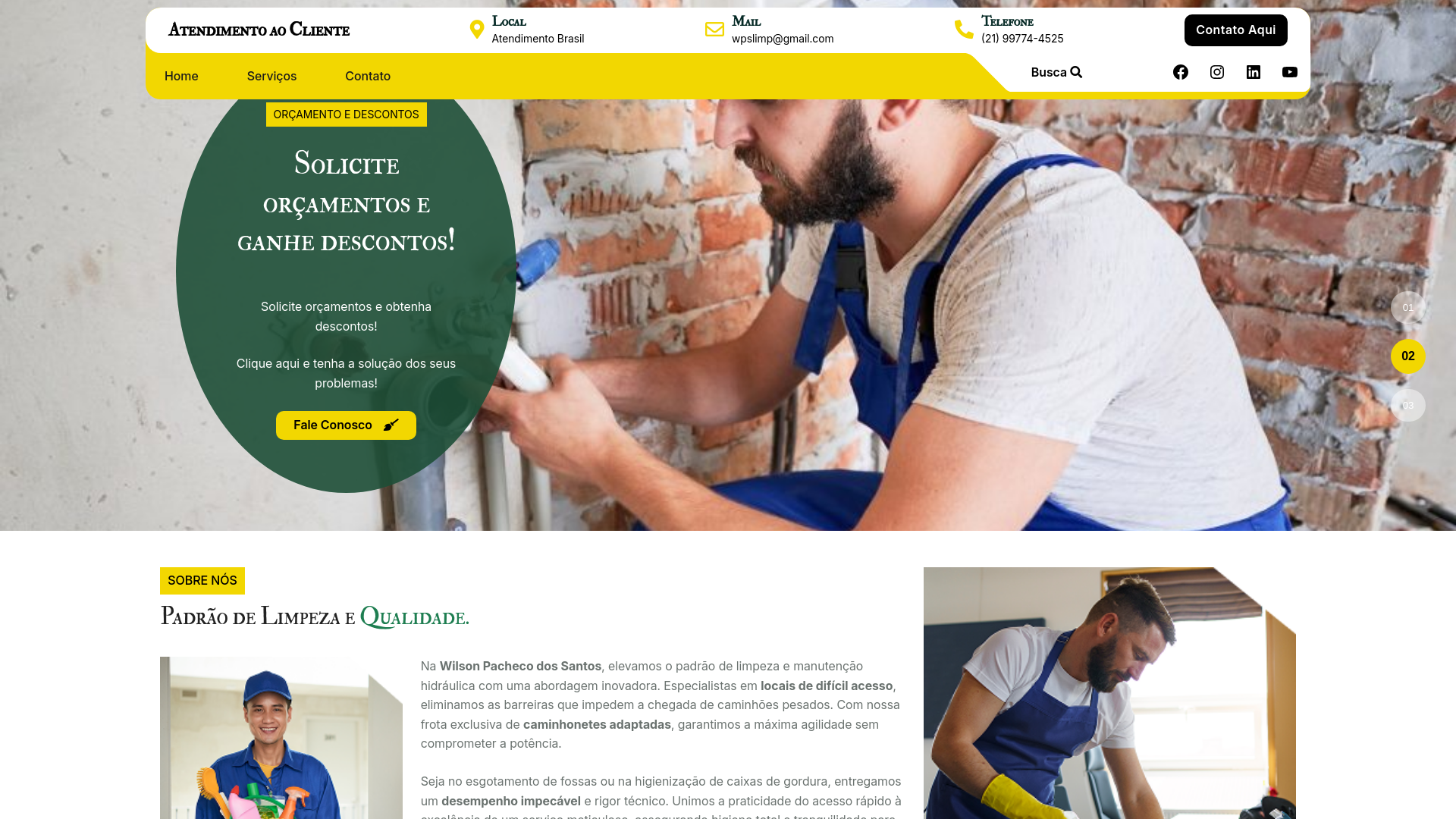 website screenshot of https://atendimentowps.com.br/