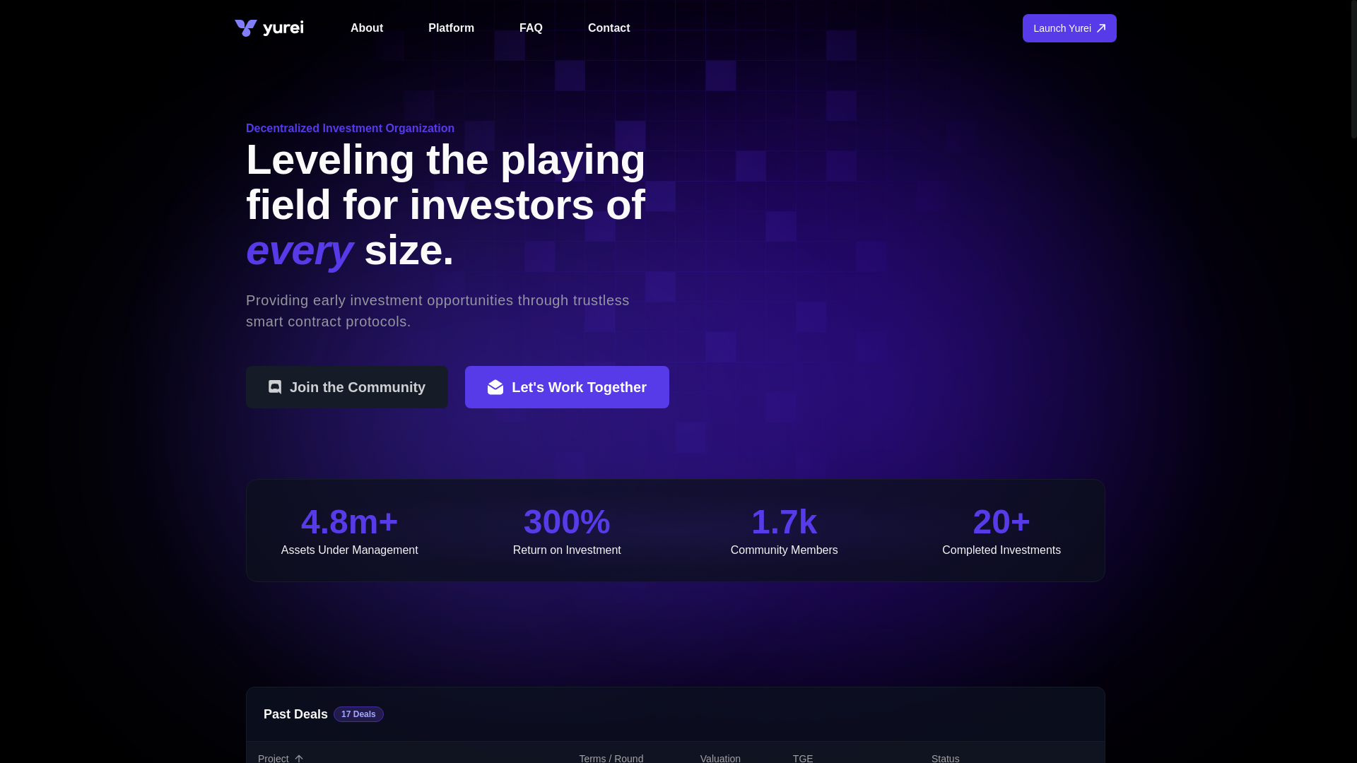 website screenshot of https://yurei-landing.pages.dev/