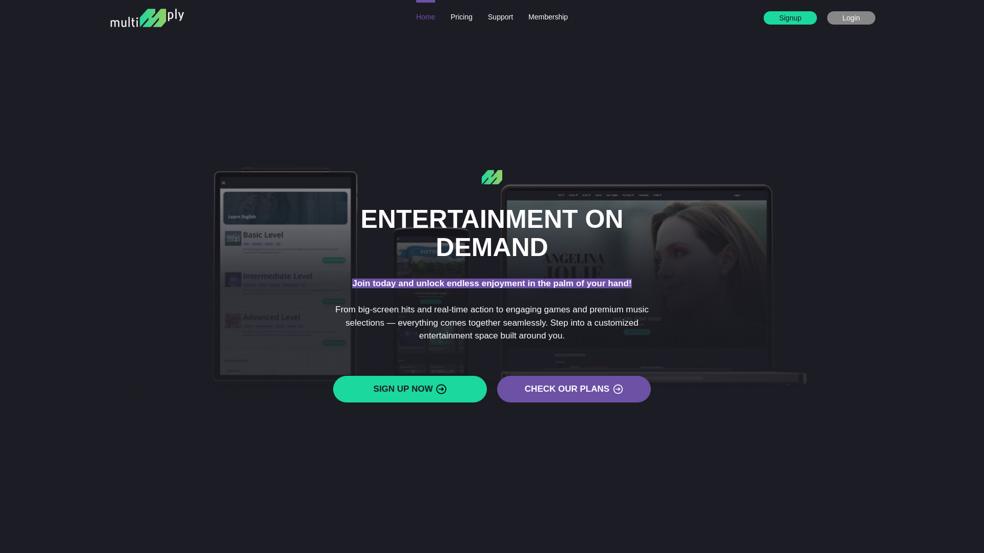 website screenshot of https://multimply.com/