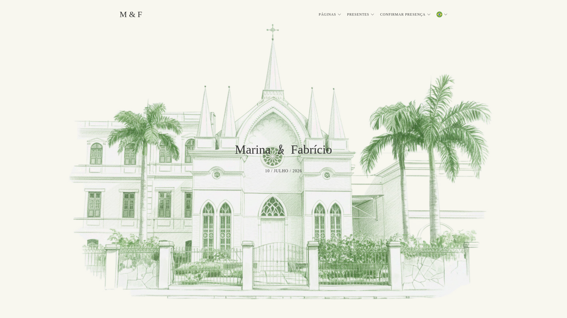 website screenshot of https://marinaefabricio.com/