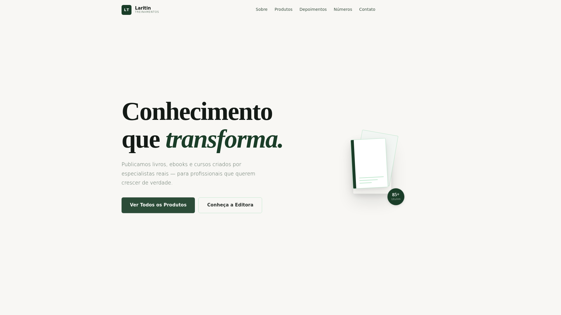 website screenshot of https://laritintreinamentos.online