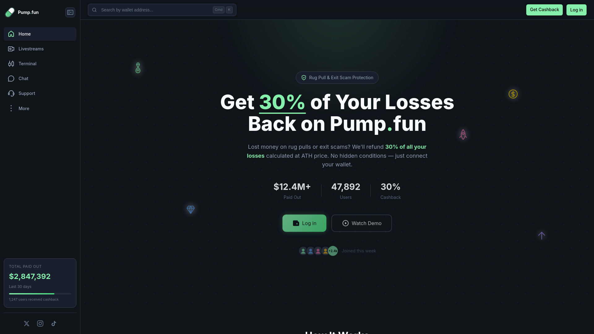 website screenshot of https://news-pump.fun