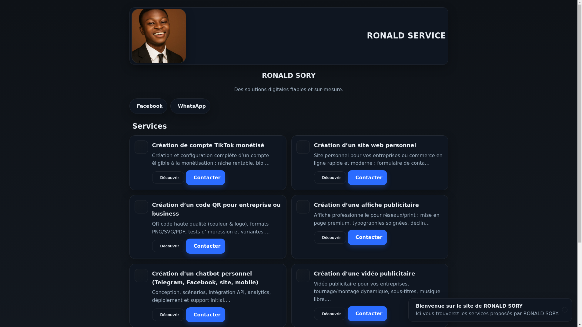 website screenshot of https://ronald-service.pages.dev/