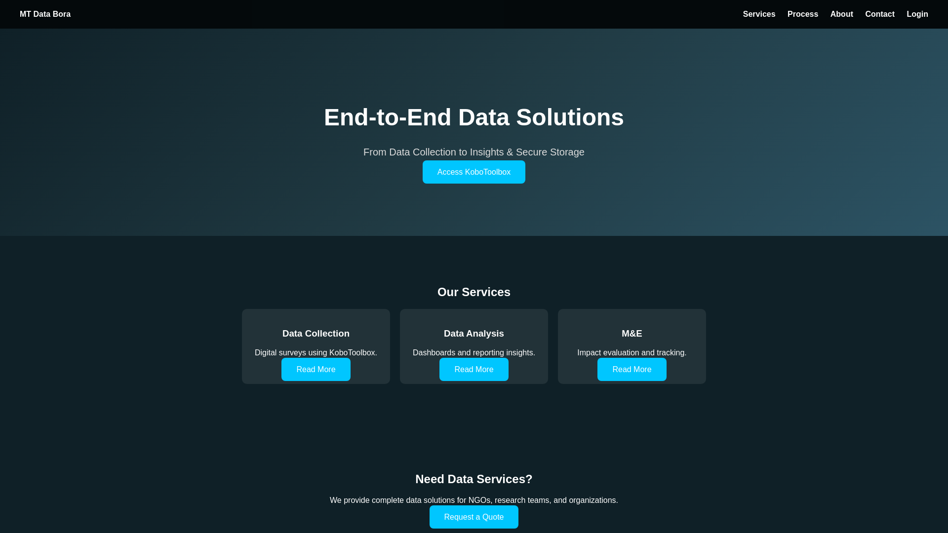 website screenshot of https://mtdataborabuild.co.ke/