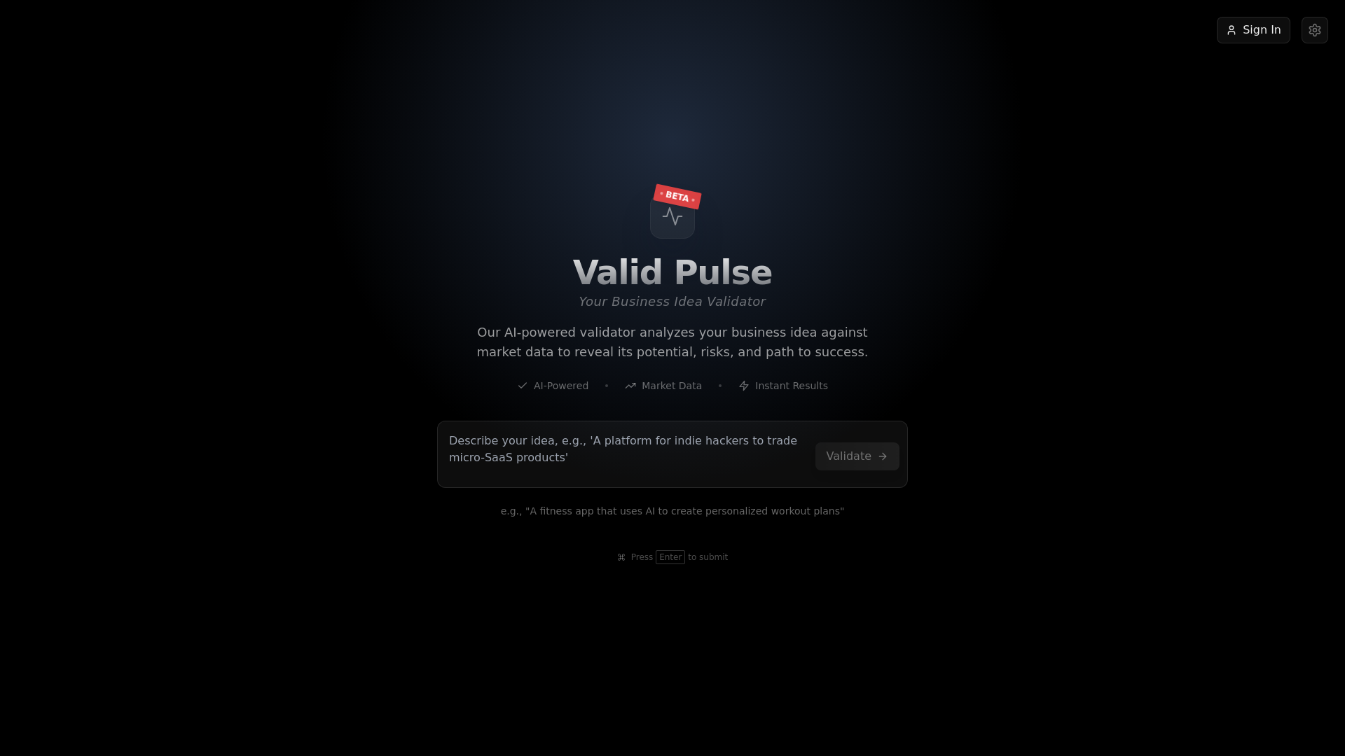 website screenshot of https://validpulse.dev/