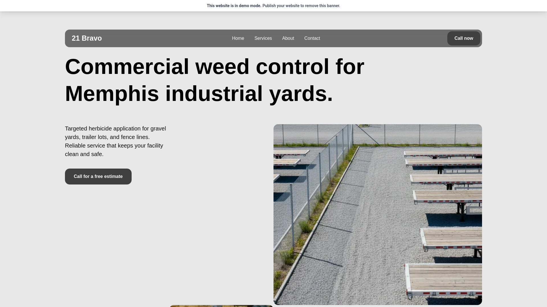 website screenshot of https://21bravovegetationcontrol.com/