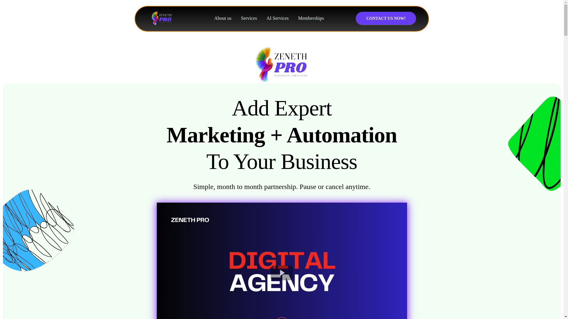 website screenshot of https://zenethmarketingsystem.com/