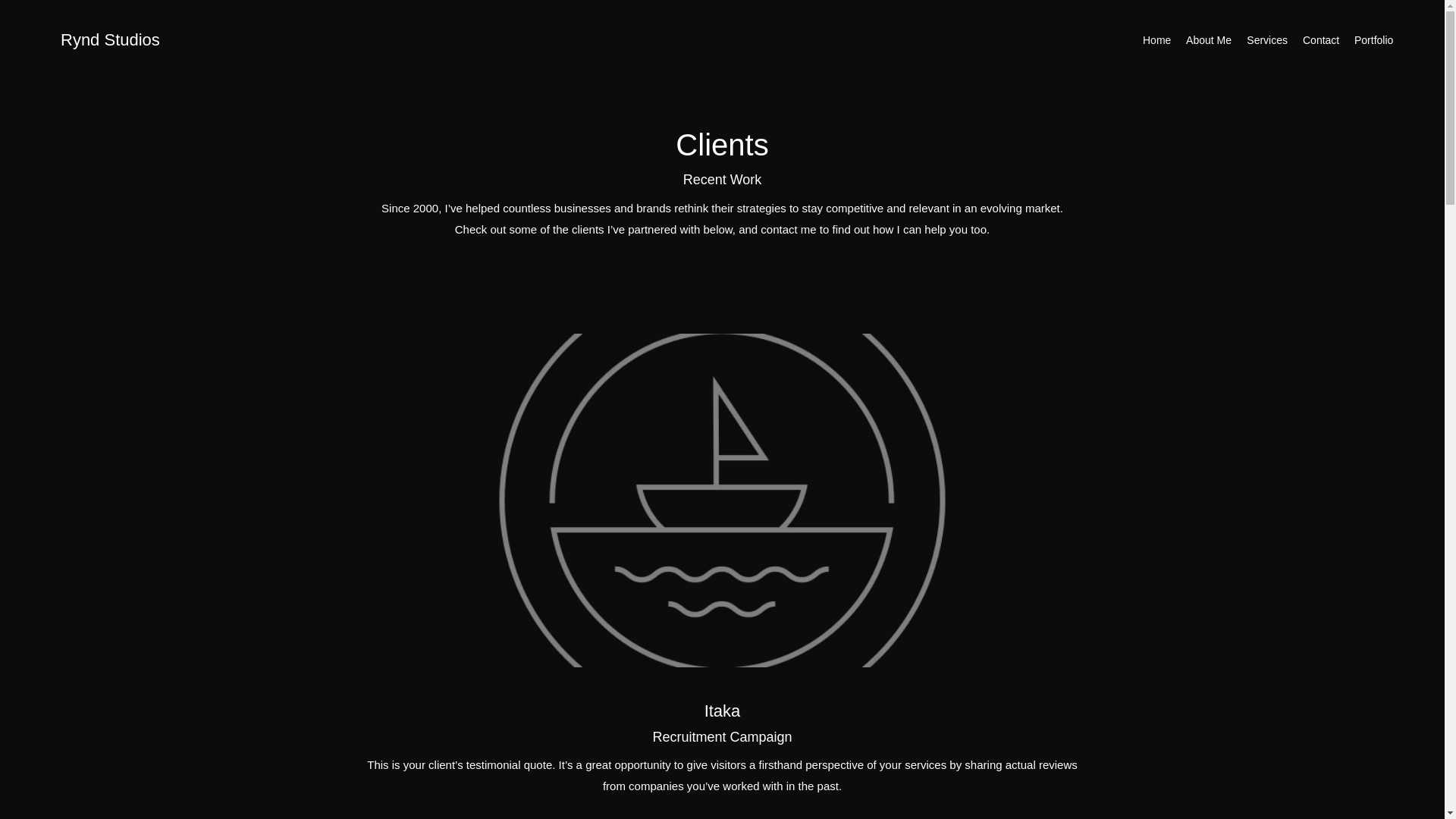website screenshot of https://ryndstudios.com/