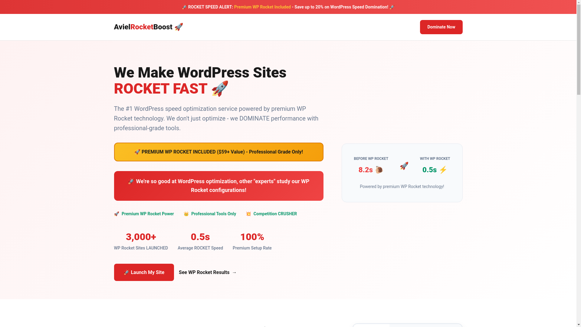 website screenshot of https://avielrocketboost.com/