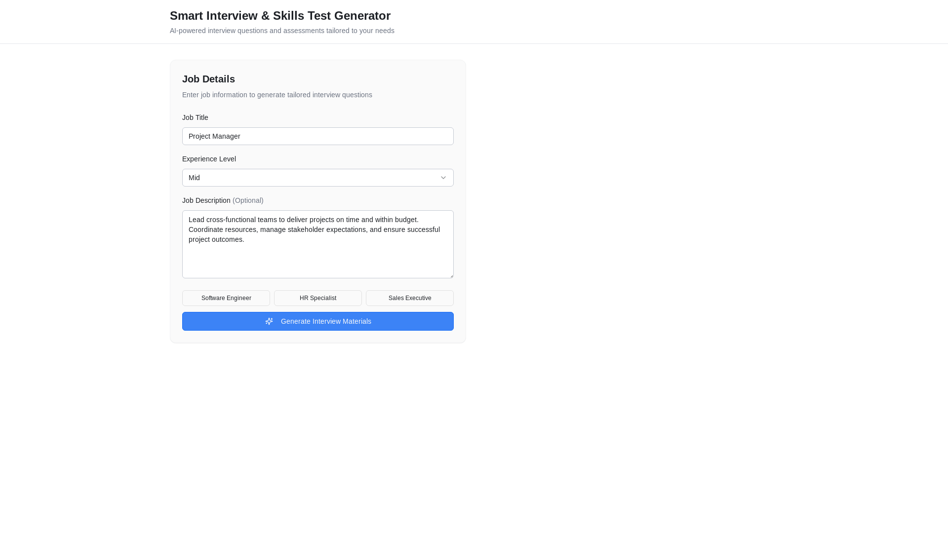 website screenshot of https://smartinterview.pro/