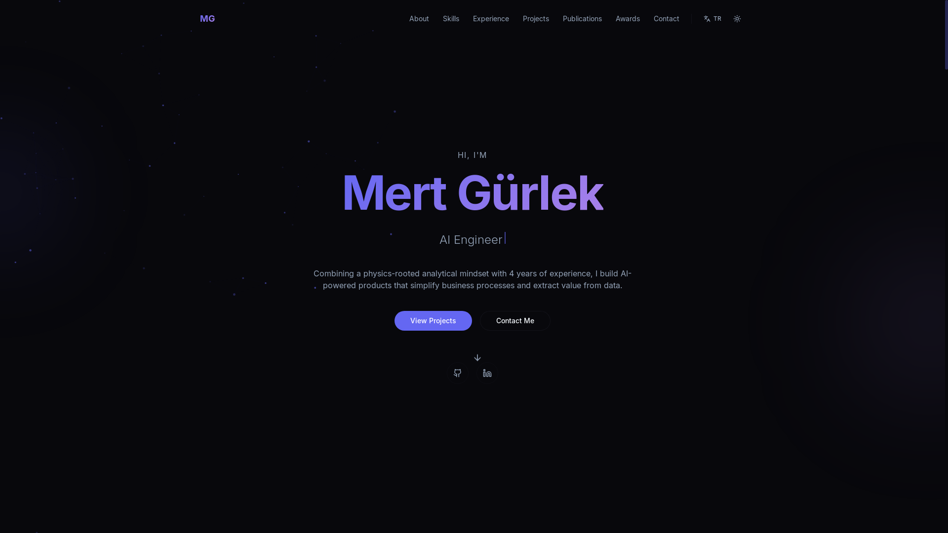 website screenshot of https://mertgurlek.com/