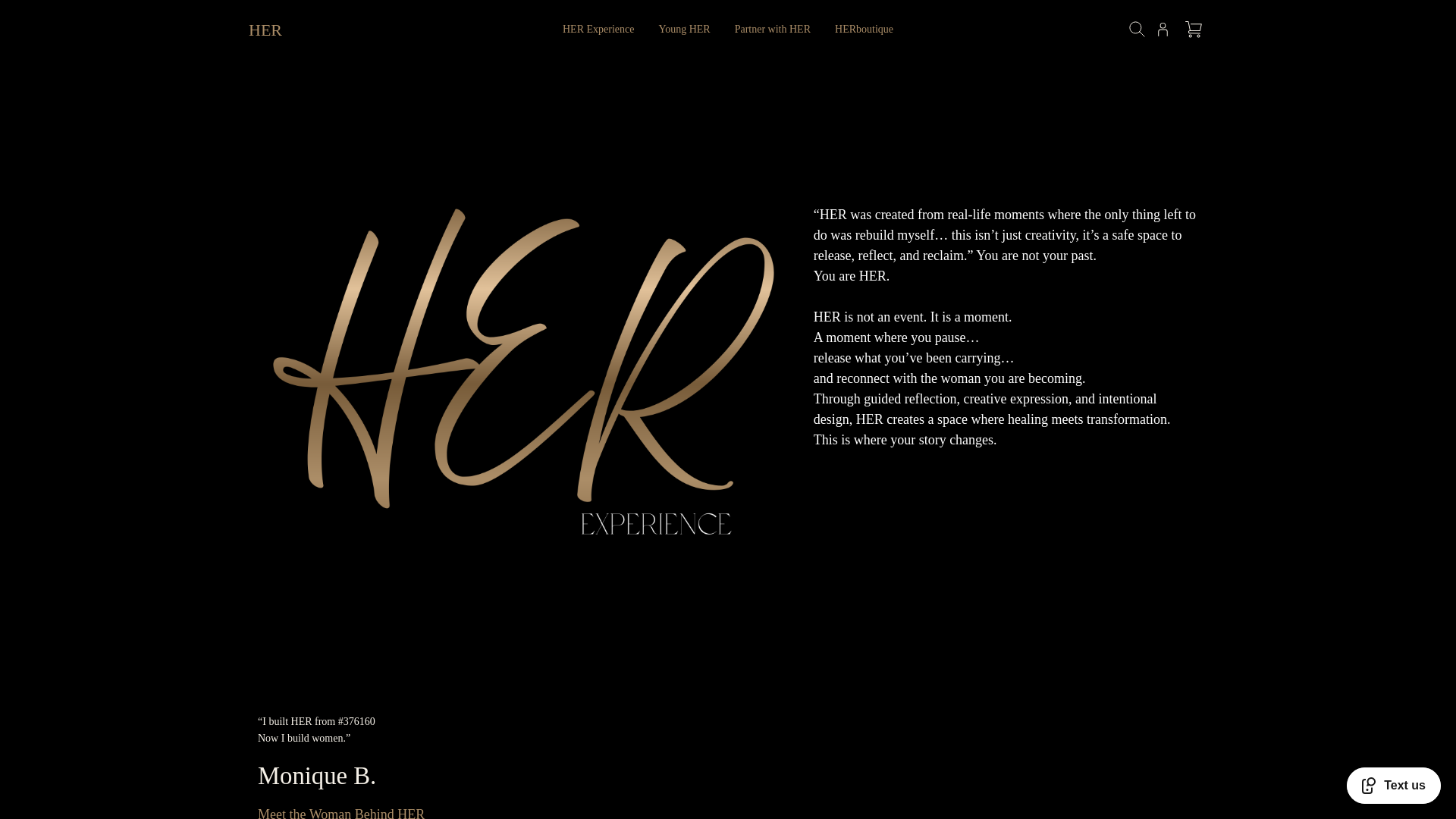 website screenshot of https://herexperiencestudio.com/