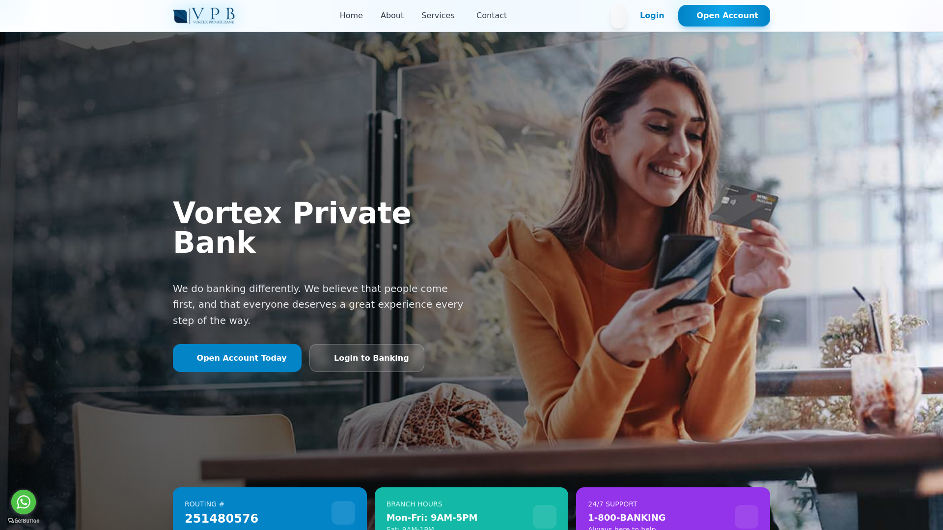 website screenshot of https://vortexprivate.com/