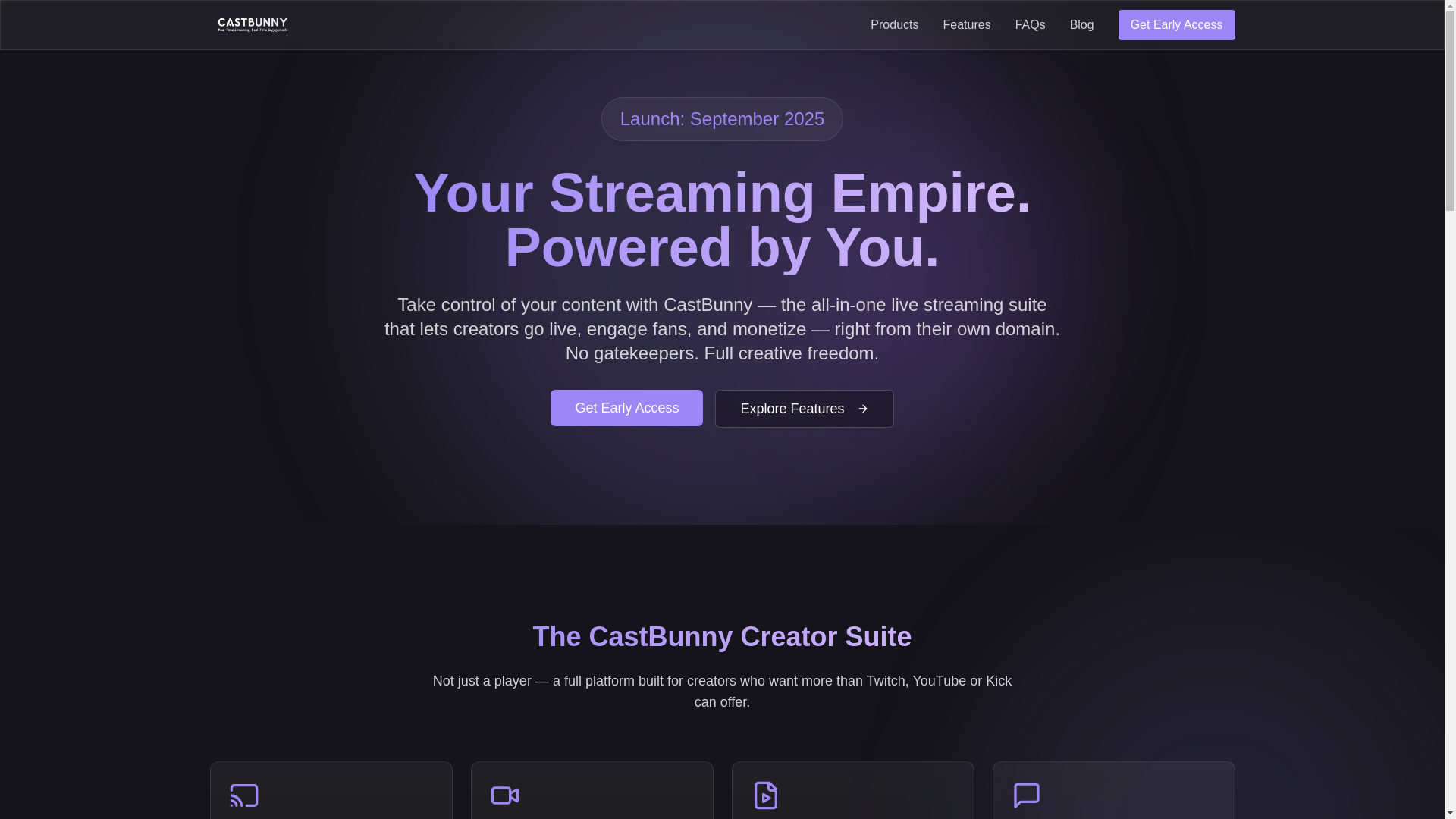 website screenshot of https://bunny-stream-launchpad.pages.dev/
