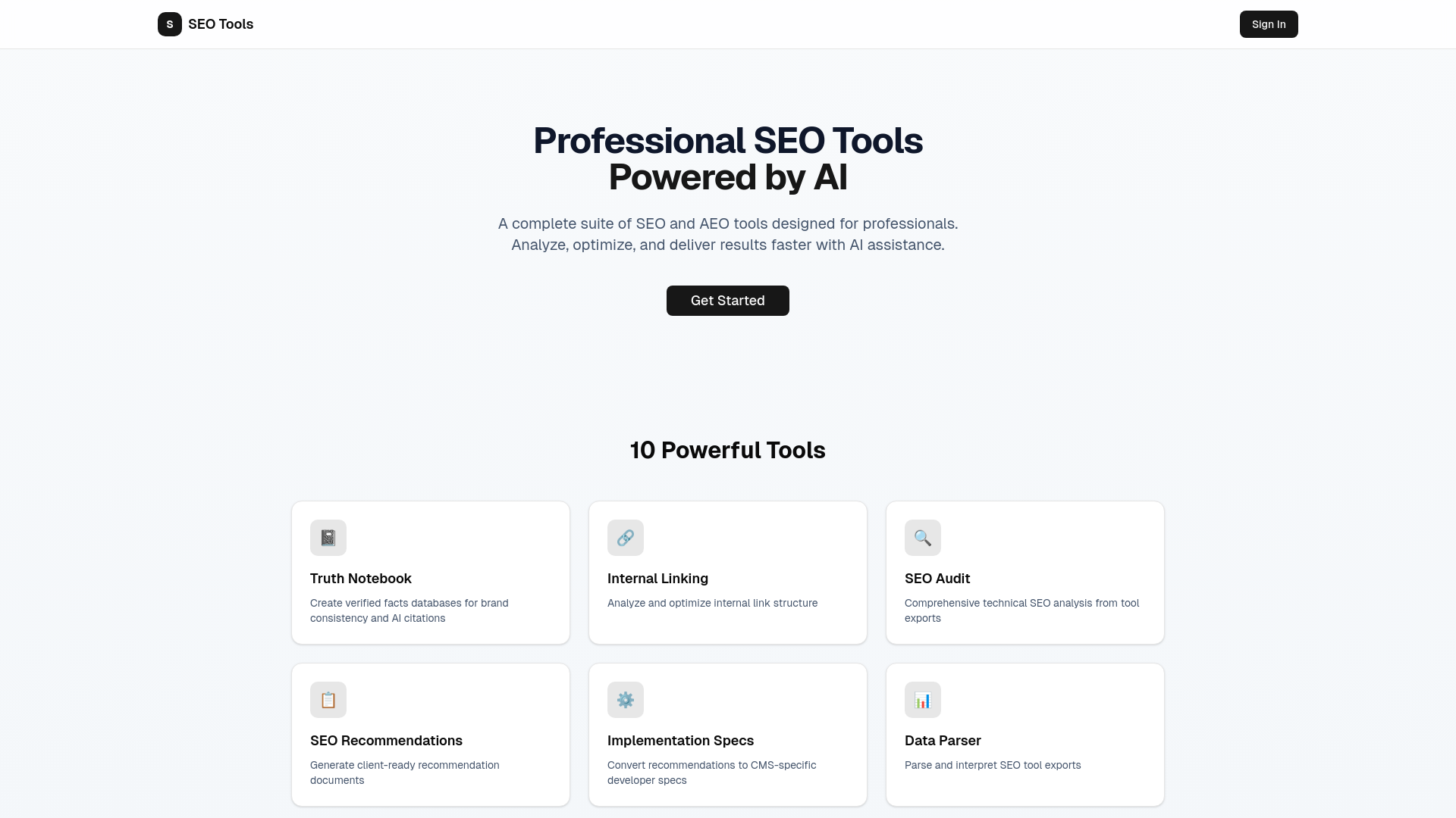 website screenshot of https://seo-tool-ra0u0.kinsta.app