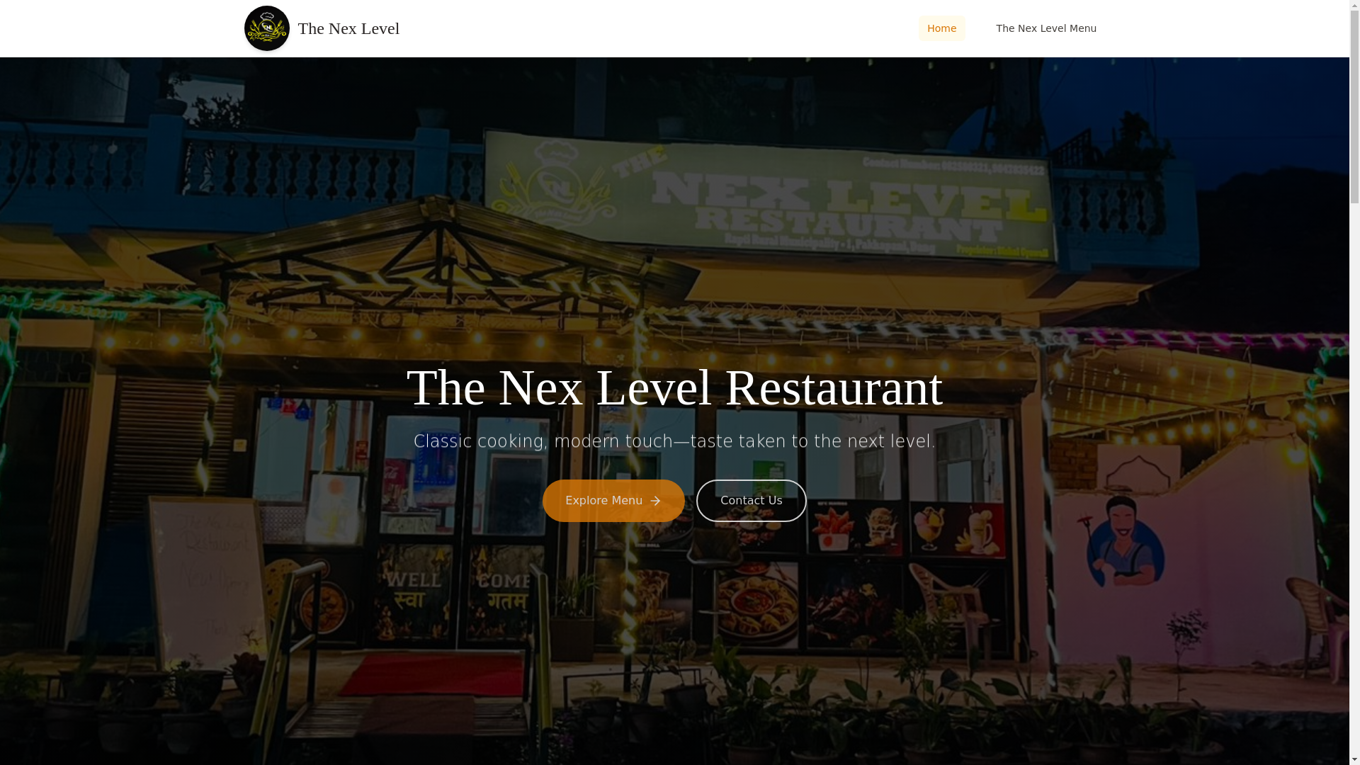 website screenshot of https://thenexlevelrestaurant.com.np/