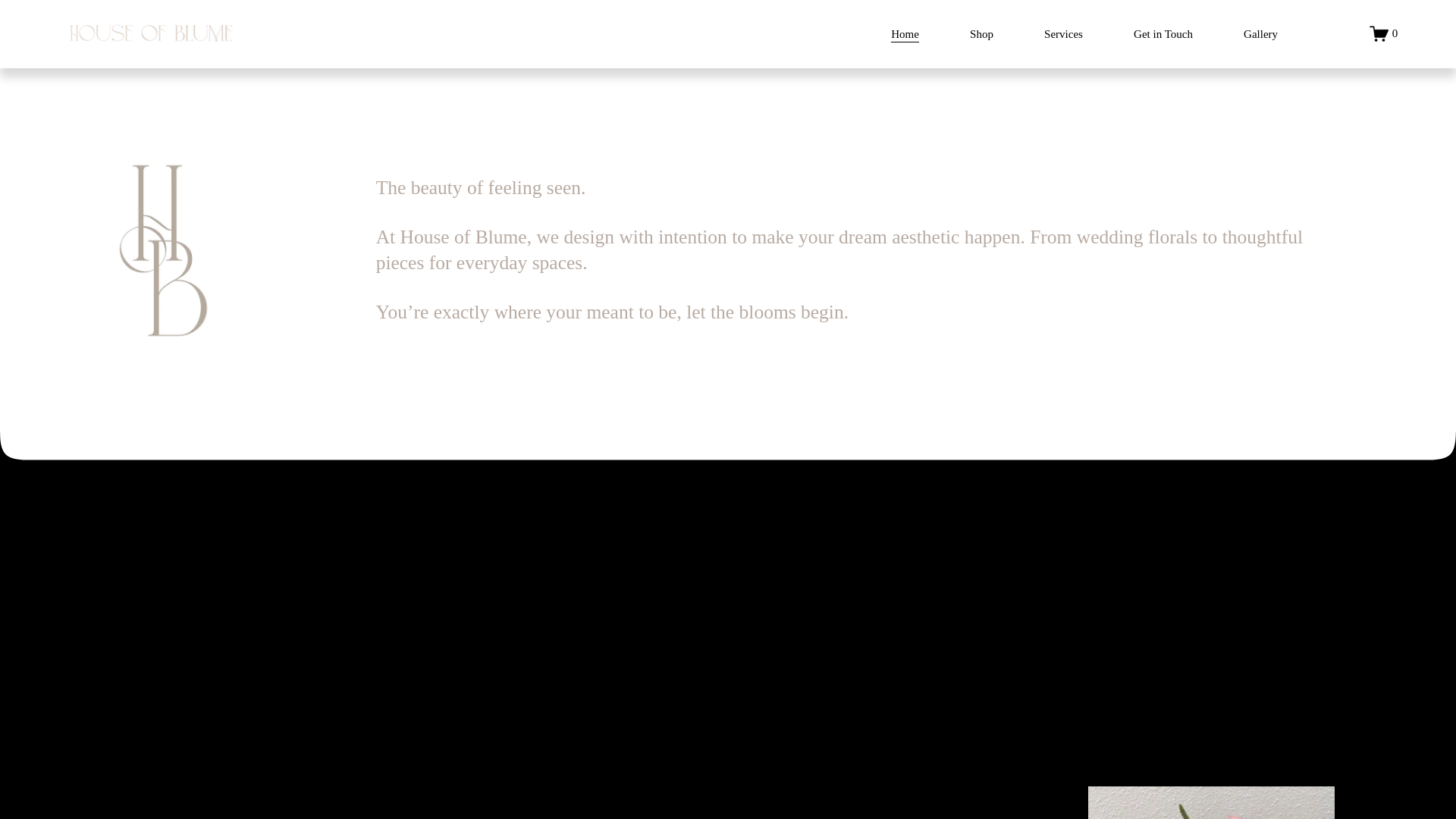 website screenshot of https://houseofblumetx.com/