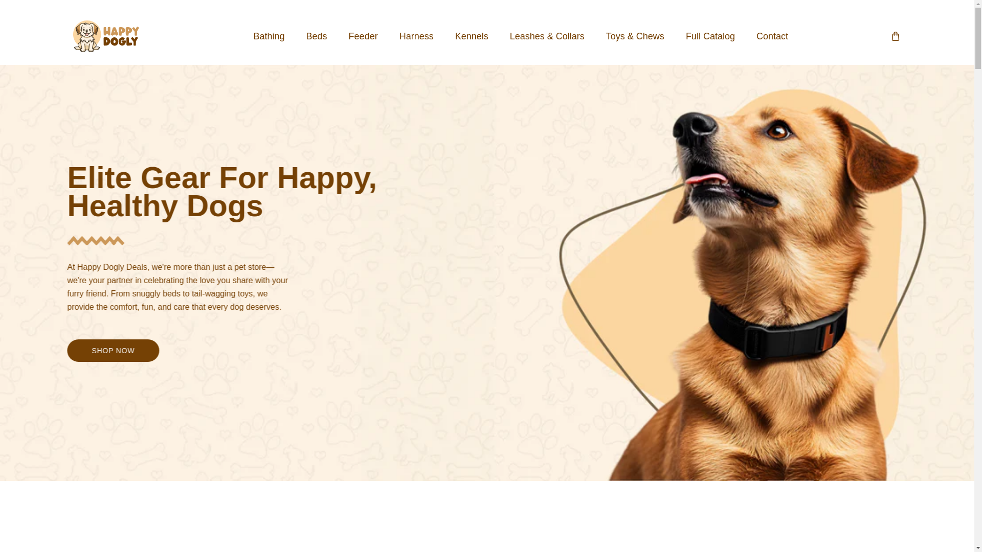 website screenshot of https://happydogly.com/