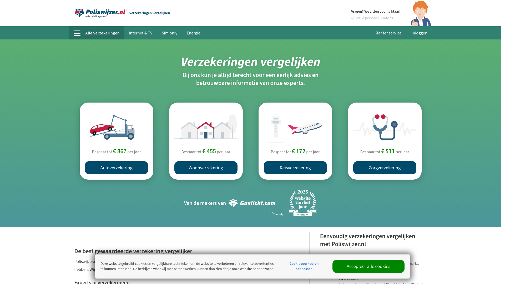 website screenshot of https://poliswijzer.nl
