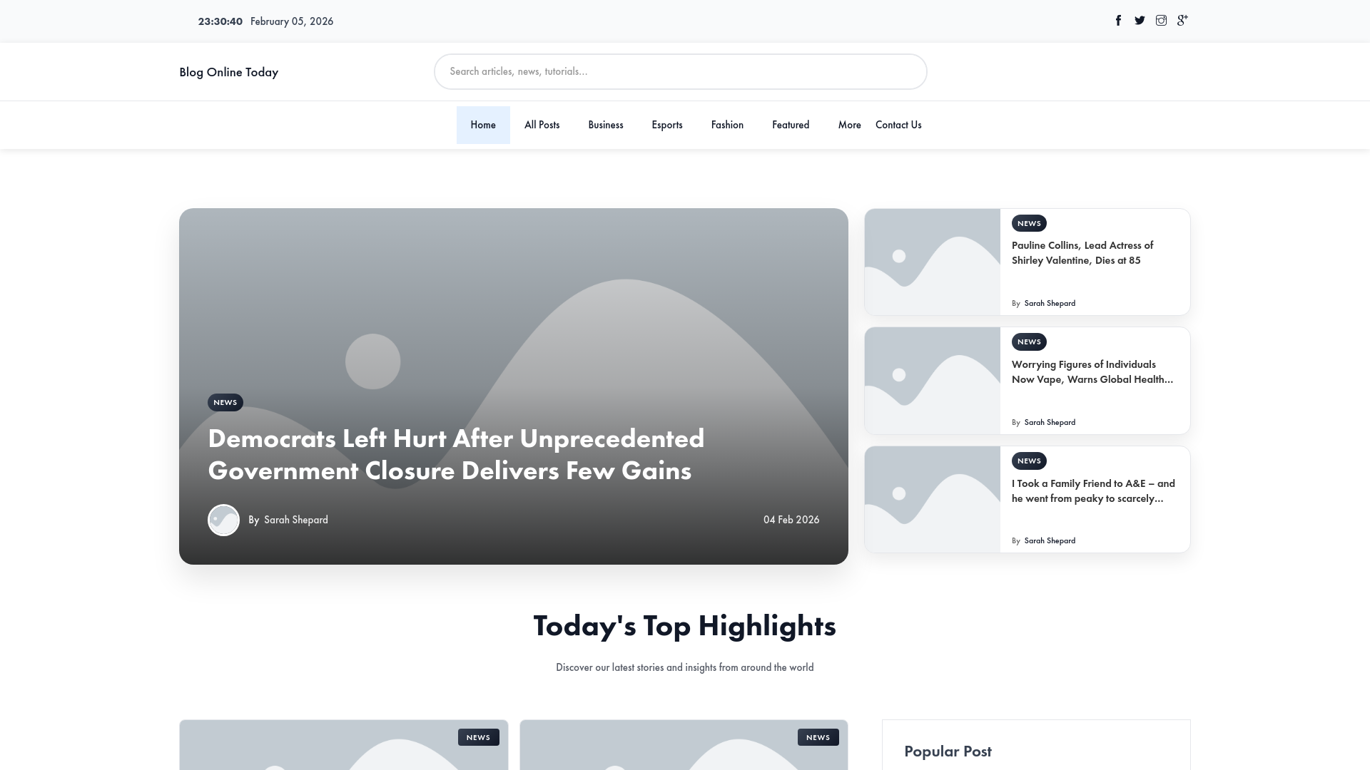 website screenshot of https://blogonlinetoday.co.uk/