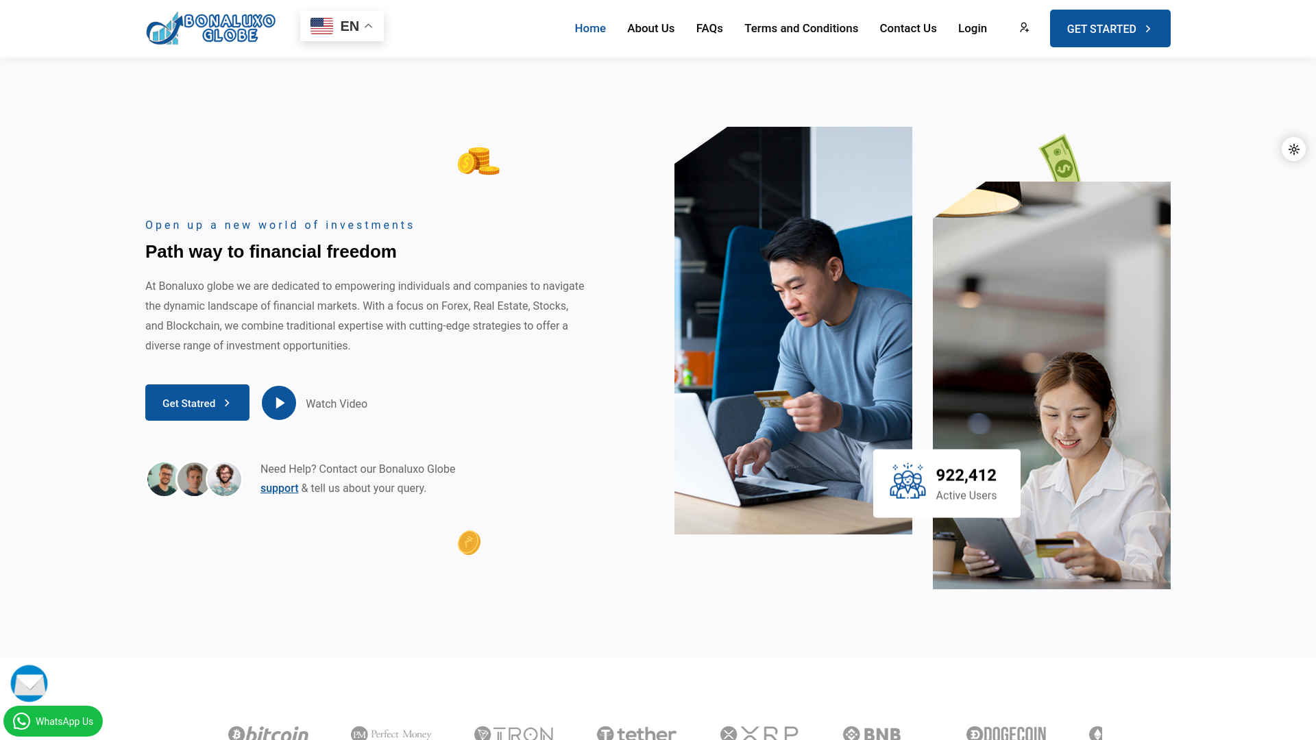 website screenshot of http://www.blg-trade.com/