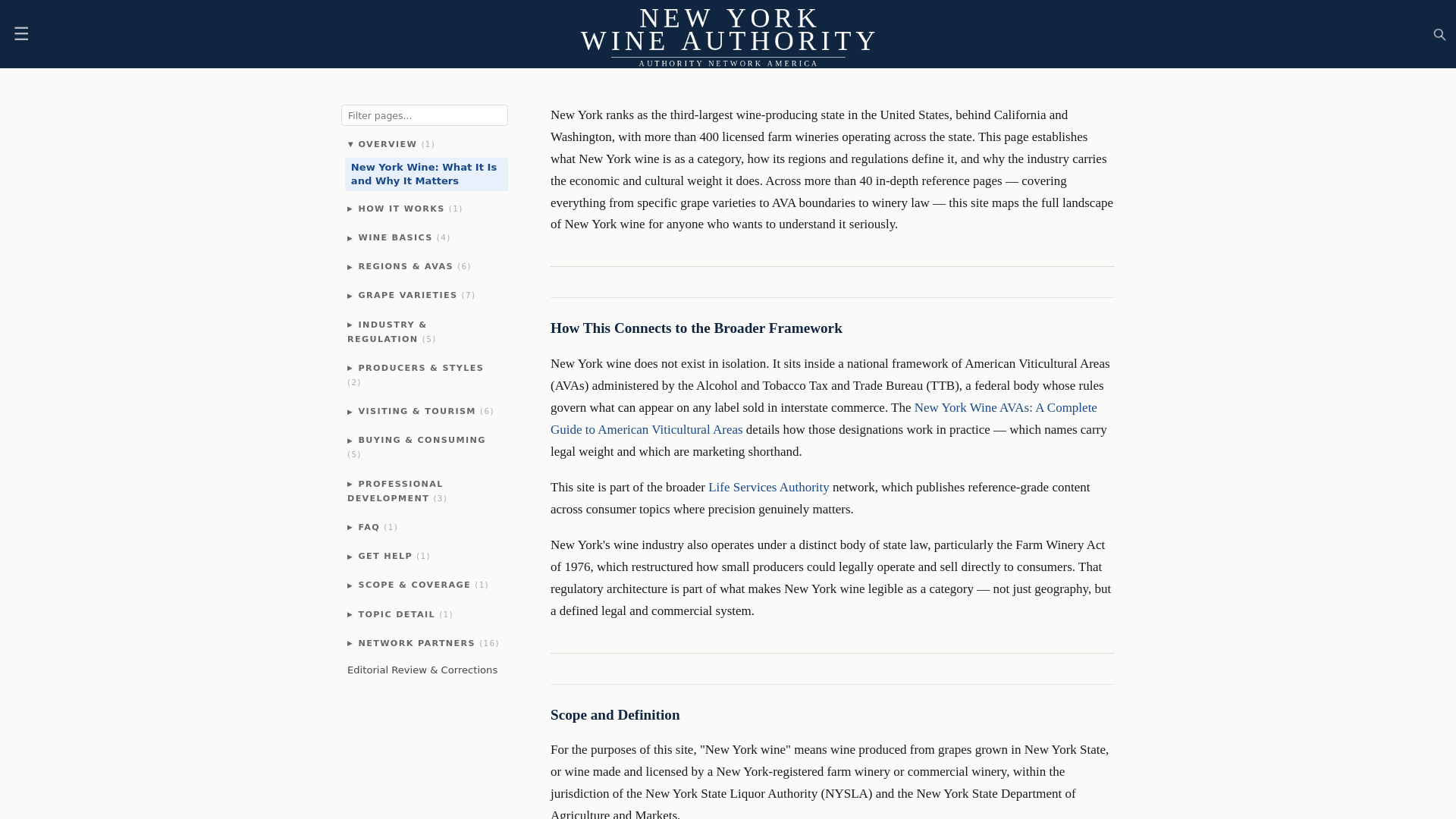 website screenshot of https://newyorkwineauthority.com/