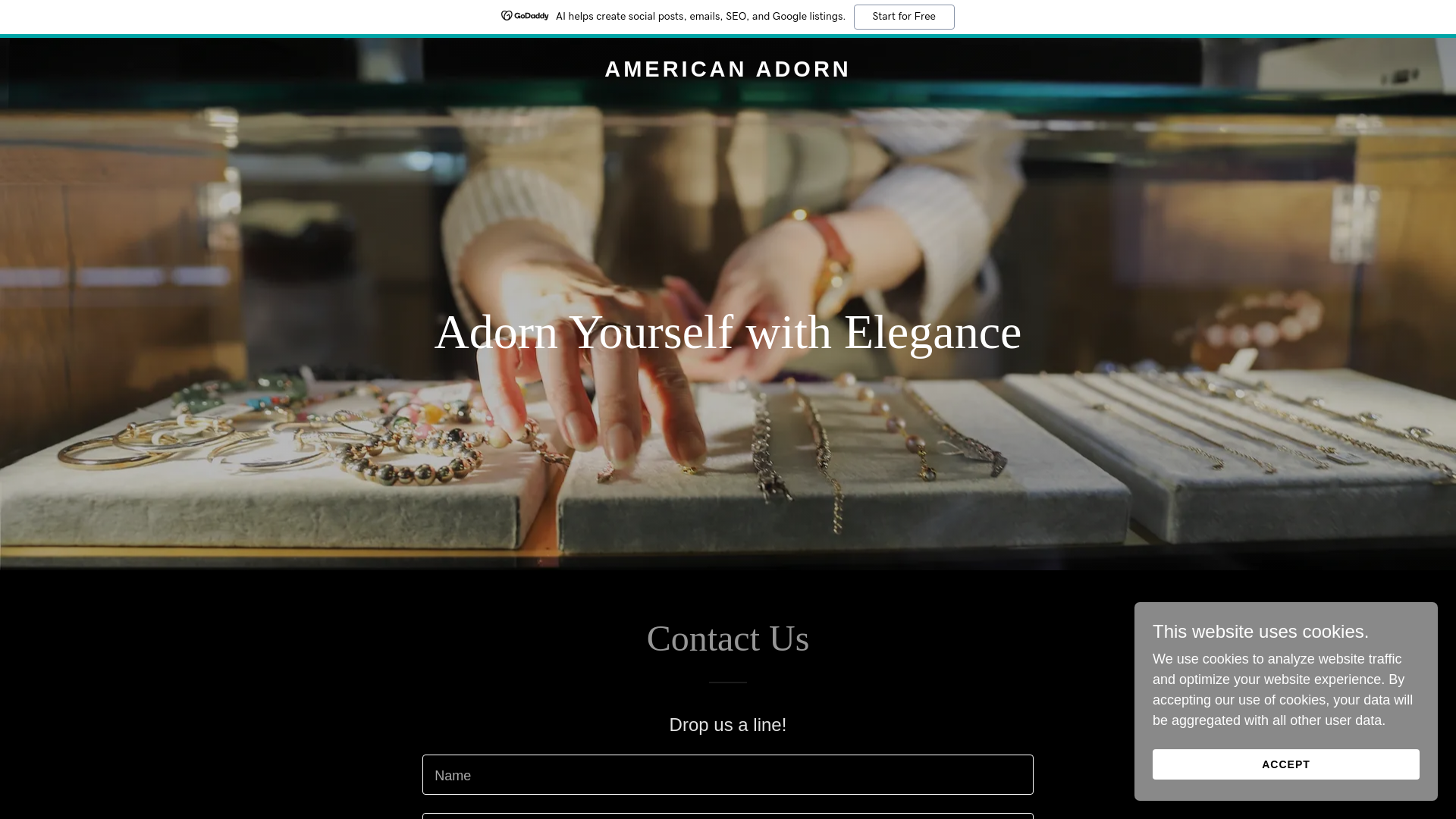website screenshot of https://american-adorn.com/