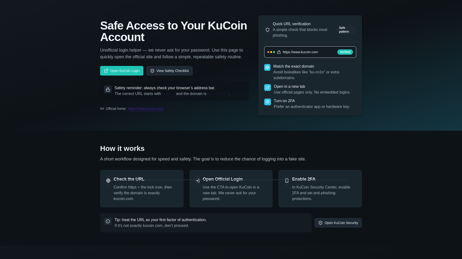 website screenshot of https://kucoin.dream.space