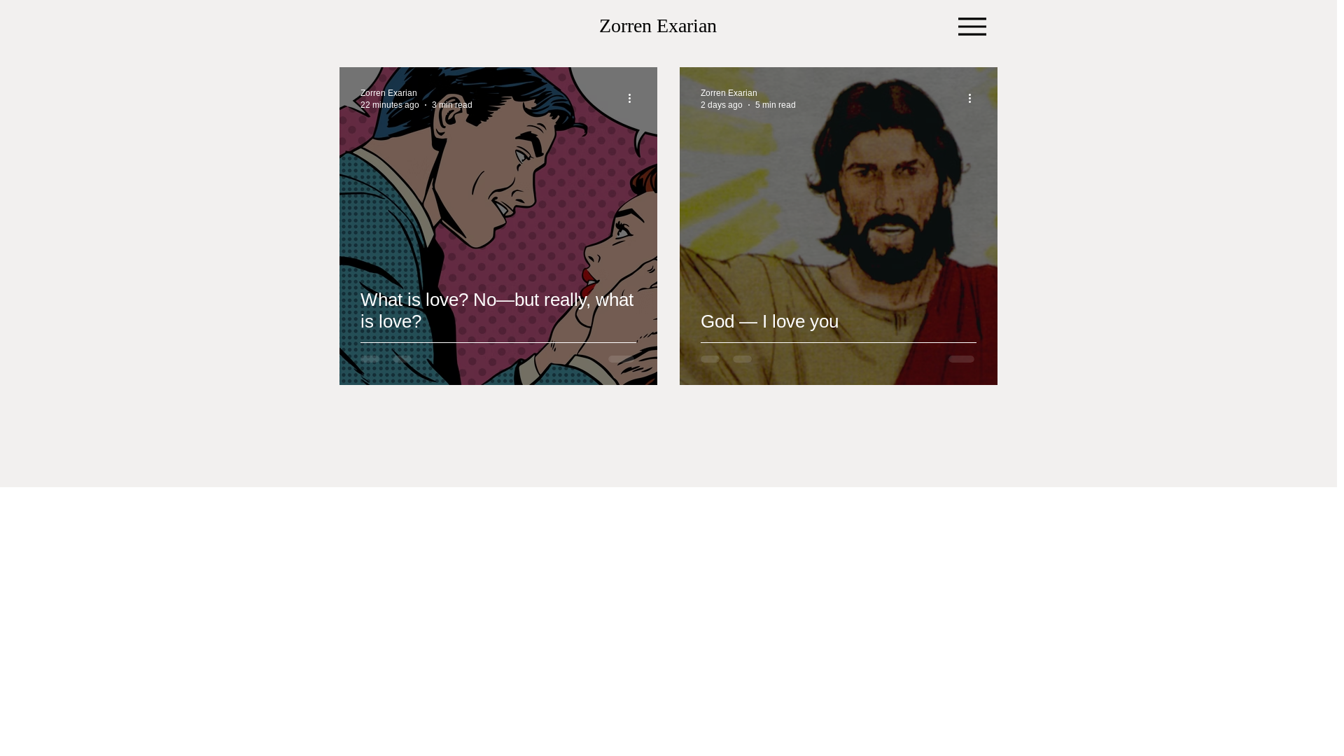 website screenshot of https://zorrenexarian.com/