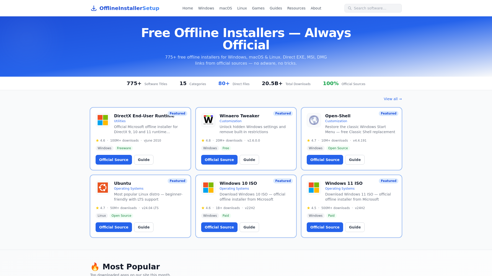 website screenshot of https://offline-installer-setup.pages.dev/