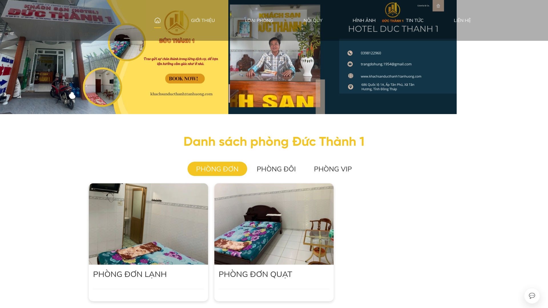 website screenshot of https://khachsanducthanh1tanhuong.com/