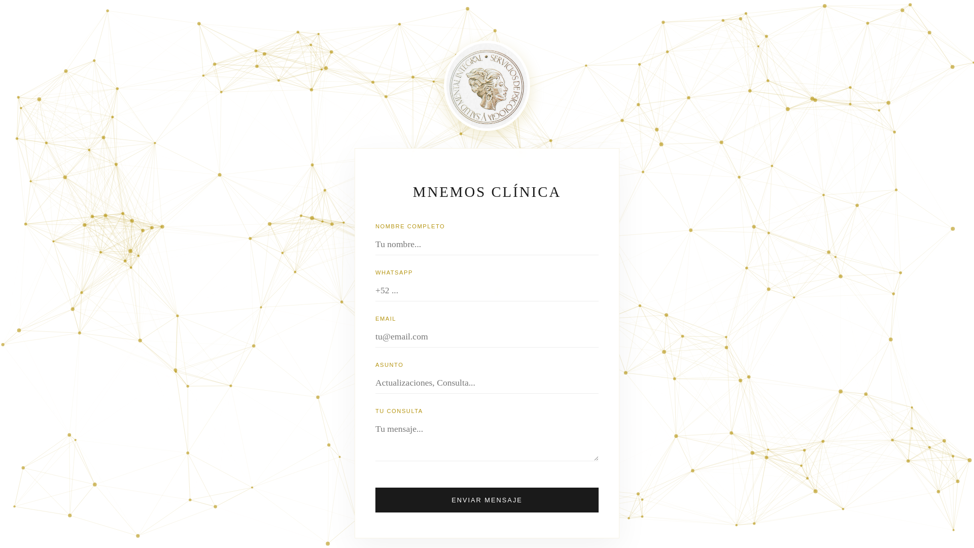 website screenshot of https://mnemosclinica.com/